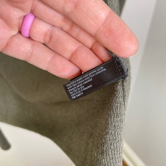 The Limited Wool Blend Cardigan Wrap TopSize Small Army Green Asymmetrical - Picture 6 of 7